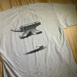 Microsoft Mens MSN Beta Tester Anvil Bug Vintage 90s Grey Promo Tee Shirt Size L